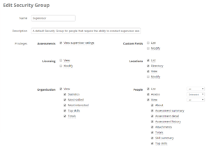 November 2016 Privileges for Security Groups